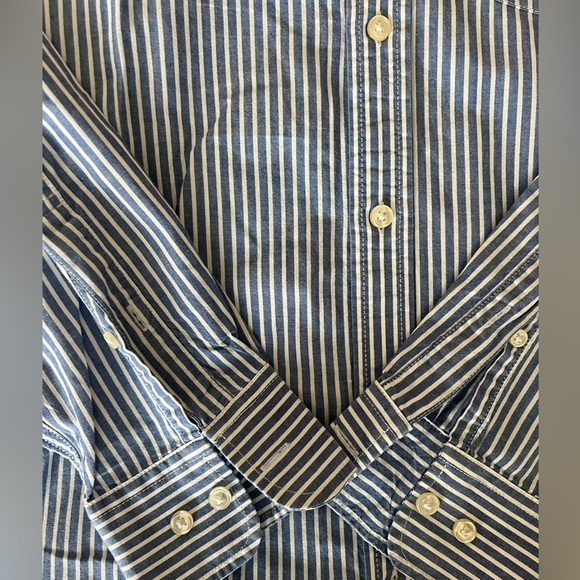 Sonoma Mens Button Down Medium Blue Checks Long Sleeve Dress Shirt - Picture 3 of 4